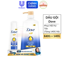 Dầu Gội Dove Phục Hồi Hư Tổn - Chai 640G (Tặng Xả Cùng Loại 140G)