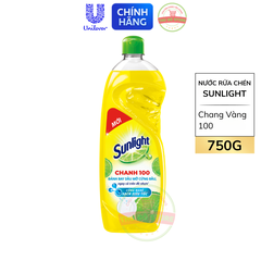Nước Rửa Chén Bát Sunlight Thiên Nhiên Chanh Vàng 100 - Chai 750G