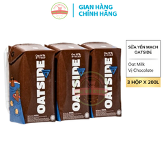 Sữa Yến Mạch OATSIDE Oat Milk Barista Blend | Chocolate - 3 Hộp x 200ML (1 Vỉ)
