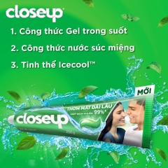 Kem Đánh Răng Closeup Bạc Hà Thơm Mát - Tuýp 230G