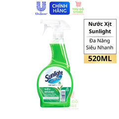 Nước Xịt Lau Sunlight Đa Năng Siêu Nhanh - Chai 520ML (Xanh Lá - Nâng Cấp Từ CIF)