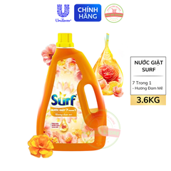 Nước Giặt Surf Tinh Dầu Nước Hoa Cao Cấp 7 Trong 1 - Can 3.6KG