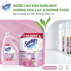 Nước Lau Sàn Sunlight Tinh Dầu Hoa Lily & Bạch Trà - Can 3.6kg