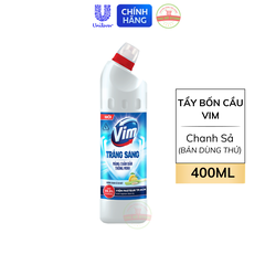 Nước Tẩy Bồn Cầu Vim Trắng Diệt Khuẩn Chanh Sả - Chai 400ML (BẢN DÙNG THỬ)