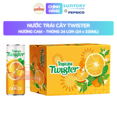 PEP Nước Trái Cây Twister Cam Ép - Thùng 24 Lon x 320ML