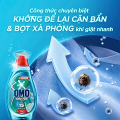 Nước Giặt OMO Siêu Tốc Dành Cho Chu Trình Giặt Nhanh Lưu Hương Tươi Mới (Xanh) - Túi 3.4KG