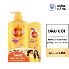 Dầu Gội Đầu Sunsilk Mềm Mượt Diệu Kỳ 650G (Tặng Kèm 1 Chai Dầu Xả 140G)