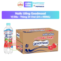 PEP Nước Uống Goodmood Vị Dâu - Thùng 24 Chai x 450ML