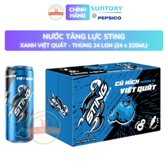 PEP Nước Tăng Lực Sting Việt Quất (Xanh) - Thùng 24 Lon x 320ML