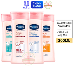 Sữa Dưỡng Thể Vaseline Dưỡng Da Sáng Khỏe Mịn Màng - Chai 200ML
