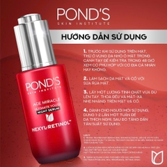 Serum Pond Age Miracle Ban Ngày & Đêm Mờ Đốm Nâu Và Nếp Nhăn Với 50X Hexyl-Retinol - Lọ 30G (Đỏ)