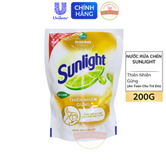 Nước Rửa Chén Bát Sunlight Thiên Nhiên Gừng Gốc Thực Vật - Túi 200G (Dùng Thử)