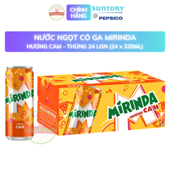 PEP Nước Ngọt Có Ga Mirinda Cam - Thùng 24 Lon x 320ML