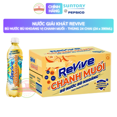 PEP Nước Giải Khát Revive Bù Nước Bù Khoáng Chanh Muối - Thùng 24 Chai x 390ML
