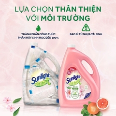 Nước Rửa Chén Bát Sunlight Bưởi (Hồng) Can 3.6Kg