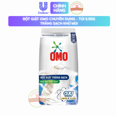 Bột Giặt OMO Chuyên Dụng Trắng Sạch Khử Mùi Hiệu Quả - Túi Lớn 5.5KG