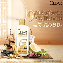 Dầu Gội Đầu CLEAR 9 Thảo Dược Cổ Truyền - Chai 630G