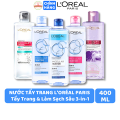 Nước Tẩy Trang L’Oreal Paris Làm Sạch Sâu & Tươi Mát 3-In-1 Micellar Water - Chai 400ML