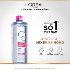 Nước Tẩy Trang L’Oreal Paris Làm Sạch Sâu & Tươi Mát 3-In-1 Micellar Water - Chai 400ML