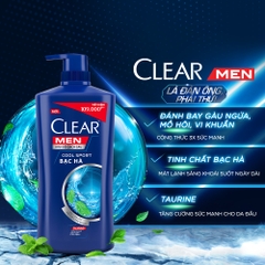Dầu Gội Đầu Clear Men Cho Nam Mát Lạnh Bạc Hà - Chai 340G