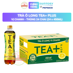 PEP Trà Ô Long Tea+ Vị Chanh - Thùng 24 Chai x 450ML