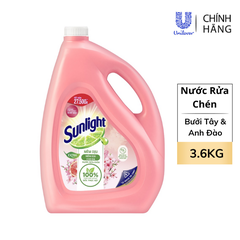 Nước Rửa Chén Bát Sunlight Bưởi (Hồng) Can 3.6Kg