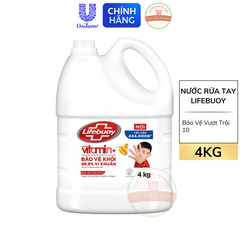 Nước Rửa Tay Lifebuoy Đỏ Bảo Vệ Vượt Trội 10 - Can 4KG