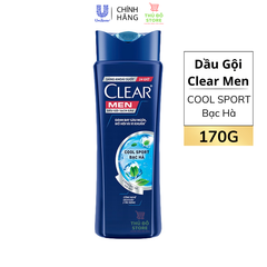 Dầu Gội Đầu Clear Men Cho Nam Mát Lạnh Bạc Hà - Chai 170G