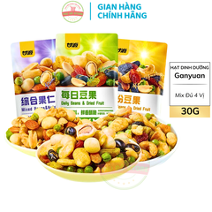 Hạt Mix Dinh Dưỡng GANYUAN | Hạt Dinh Dưỡng Mix Trái Cây Sấy Giòn | Hạt Ngũ Cốc Sấy Khô Tẩm Vị Nội Địa - Gói 30G