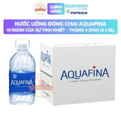 PEP Nước Uống Tinh Khiết Aquafina - Thùng 4 Chai x 5L