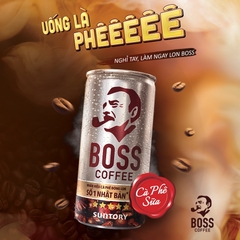 PEP Cà Phê Sữa Boss - Thùng 24 Lon x 180ML