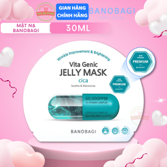Mặt Nạ BANOBAGI PREMIUM Vita Genic Jelly Mask Cica Giúp Phục Hồi Và Làm Dịu Cho Da Nhạy Cảm (Xanh Ngọc) - Miếng 30ML