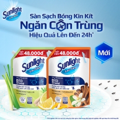 Nước Lau Sàn Sunlight BIOSHIELD Ngăn Côn Trùng Chanh Sả - Túi 3.4KG