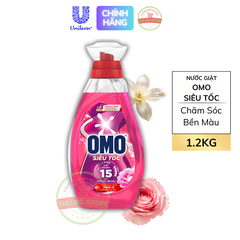 Nước Giặt OMO Siêu Tốc Dành Cho Chu Trình Giặt Nhanh Chăm Sóc Bền Màu (Hồng) - Chai 1.2KG