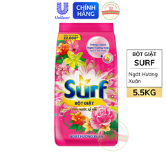 Bột Giặt Surf Hương Nước Hoa Xả Vải Ngát Hương Xuân - Túi 5.5KG
