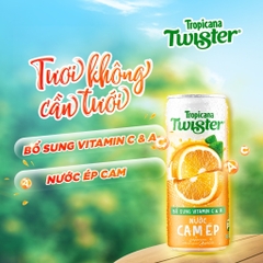 PEP Nước Trái Cây Twister Cam Ép - Thùng 24 Lon x 320ML