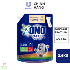 Nước Giặt OMO MATIC Cửa Trước | Cửa Ngang Ngăn Mùi Ẩm Mốc Lựu & Tre - Túi 3.6Kg