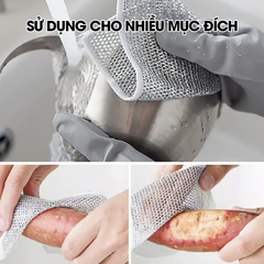 Khăn Rửa Chén Bát Lưới Kim Loại | Tấm Lưới Kim Loại | Khăn Rửa Chén | Khăn Lưới Kim Loại Rửa Chén Bát - 1 Khăn