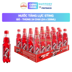 PEP Nước Tăng Lực Sting Dâu (Đỏ) - Thùng 24 Chai x 330ML