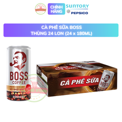 PEP Cà Phê Sữa Boss - Thùng 24 Lon x 180ML