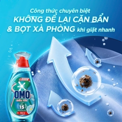 Nước Giặt OMO Siêu Tốc Dành Cho Chu Trình Giặt Nhanh Lưu Hương Tươi Mới (Xanh) - Chai 1.2KG