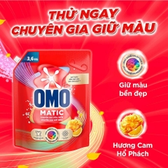 Nước Giặt OMO MATIC Cửa Trước | Cửa Ngang Chuyên Gia Giữ Màu - Túi 3.6KG