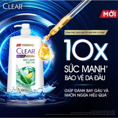 Dầu Gội CLEAR Mát Lạnh Bạc Hà Sạch Gàu - Chai 1.4KG