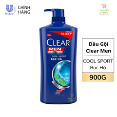 Dầu Gội Đầu Clear Men Cho Nam Mát Lạnh Bạc Hà - Chai 900G