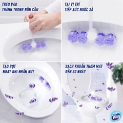 Viên Treo Bồn Cầu VIM Sạch Khuẩn Trà Xanh Chanh Vàng - Viên 50G