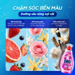 Nước Giặt OMO Siêu Tốc Dành Cho Chu Trình Giặt Nhanh Chăm Sóc Bền Màu (Hồng) - Chai 1.2KG