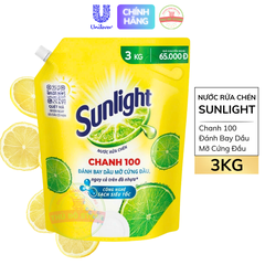 Nước Rửa Chén Bát Sunlight Chanh Vàng 100 - Túi 3KG