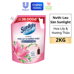 Nước Lau Sàn Sunlight Tinh Dầu Thảo Mộc Hoa Lily & Hương Thảo - Túi 2KG