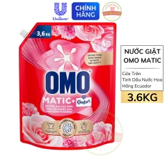 Nước Giặt OMO MATIC Cửa Trên Comfort Tinh Dầu Hoa Hồng Ecuador - Túi 3.6KG