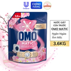 Nước Giặt OMO MATIC Cửa Trước | Cửa Ngang Ngăn Mùi Ẩm Mốc Hoa Anh Thảo - Túi 3.6Kg
